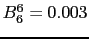 $ B_0^6 = 0.005$