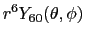 $\displaystyle r^6 Y_{60}(\theta,\phi)$